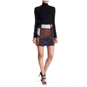 Romeo & Juliet Couture Patch Faux Suede Mini Skirt